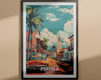 Pereira-afdruk - Pereira-reisposter / Colombia-muurkunstdruk / Colombia-homedecor / reismuurkunstdecor / Unieke stadsposter
