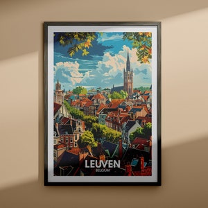 Leuven print - plakat podróżniczy Leuven / wydruk ścienny z Belgii / wystrój wnętrz z Belgii / dekoracja ścienna z podróży / wyjątkowy plakat miejski