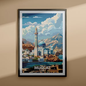 Muscat print - Muscat travel poster / Oman wall art print / Oman home decor / Travel wall art decor / Unique city poster