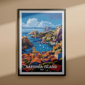 Sardinia print - Sardinia Island poster / Italy island art / Italy travel poster / Nature prints