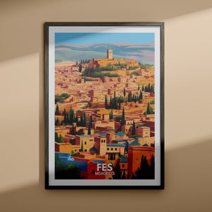 Fes Druck - Fes Reise Poster / Marokko Wand Kunst Druck / Marokko Wohnkultur / Einzigartige Stadt Poster