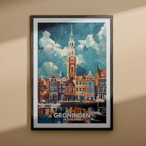 Groningen print - Groningen travel poster / Netherlands wall art print / Netherlands home decor / Travel wall art decor / Unique city poster