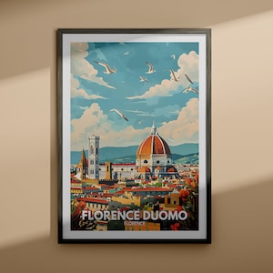 Florance Duomo print - Florance Duomo travel poster / Florance wall art print / Florance home decor / Europe wall arts / EU Landmarks