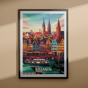 Bremen - Bremen Reise Poster / Deutschland Wand Kunst Druck / Deutschland Wohnkultur / Einzigartiges Stadt Poster