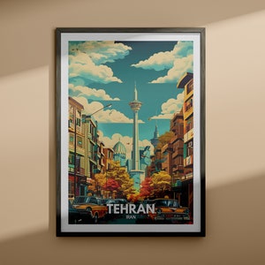 Tehran print - Tehran travel poster / Iran wall art print / Iran home decor / Travel wall art decor / Unique city poster
