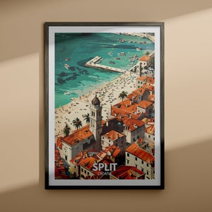 Split Split Kunstdruck - Split Reiseplakat / Kroatien Wand Kunst Druck / Kroatien Wohnkultur / Einzigartige Stadt Poster