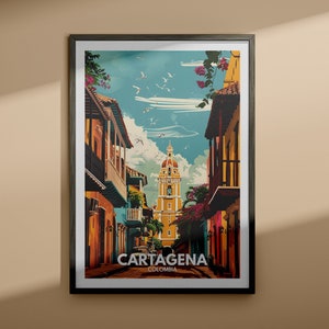 Cartagena art print - Cartagena travel poster / Colombia wall art print / Colombia home decor / Travel wall art decor / Unique city poster