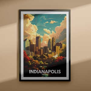 Indianapolis Print - Indianapolis Reise Poster / Indiana Wand Kunst / USA Reise Dekoration / USA Stadt Poster