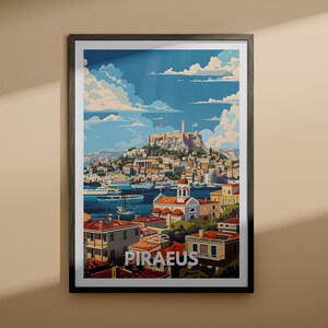 Piräus - Piräus Reise Poster / Griechenland Reise Wand Kunst Druck / Housewarming Geschenk / Stadt Wand Dekor Poster / Kunst Geschenke