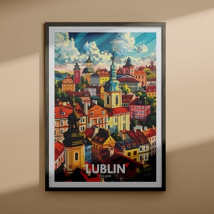 Lublin print - Lublin travel poster / Poland travel wall art print / Housewarming gift / City wall decor poster / Art gifts