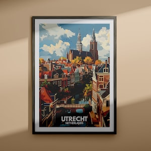Utrecht print - Utrecht travel poster / Netherlands wall art print / Netherlands home decor / Travel wall art decor / Unique city poster