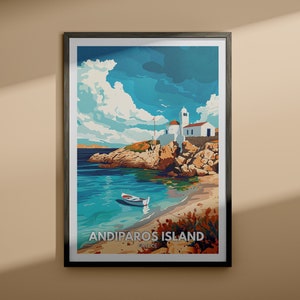Andiparos Island Print - Andiparos Island Reiseplakat / Griechenland Reisekunst / Einweihungsgeschenk / Stadtwanddekor / Kunstgeschenke