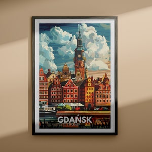 Gdansk print - Gdansk travel poster / Poland travel wall art print / Housewarming gift / City wall decor poster / TCP - 0004