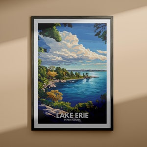 Erie print - Lake Erie poster / Pennsylvania Lake Art / Pennsylvania reisposter / Natuur prints