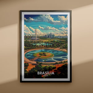 Brasília Print - Brasília Reise Poster / Brasilien Wand Kunst / Einzigartige Stadt Poster / Brasilien Dekor / Einzigartige Stadt Poster
