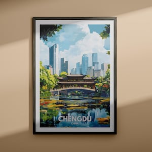 Chengdu Print - Chengdu Reiseplakat / China Wand Kunst Druck / China Wohnkultur / Einzigartiges Stadt Poster