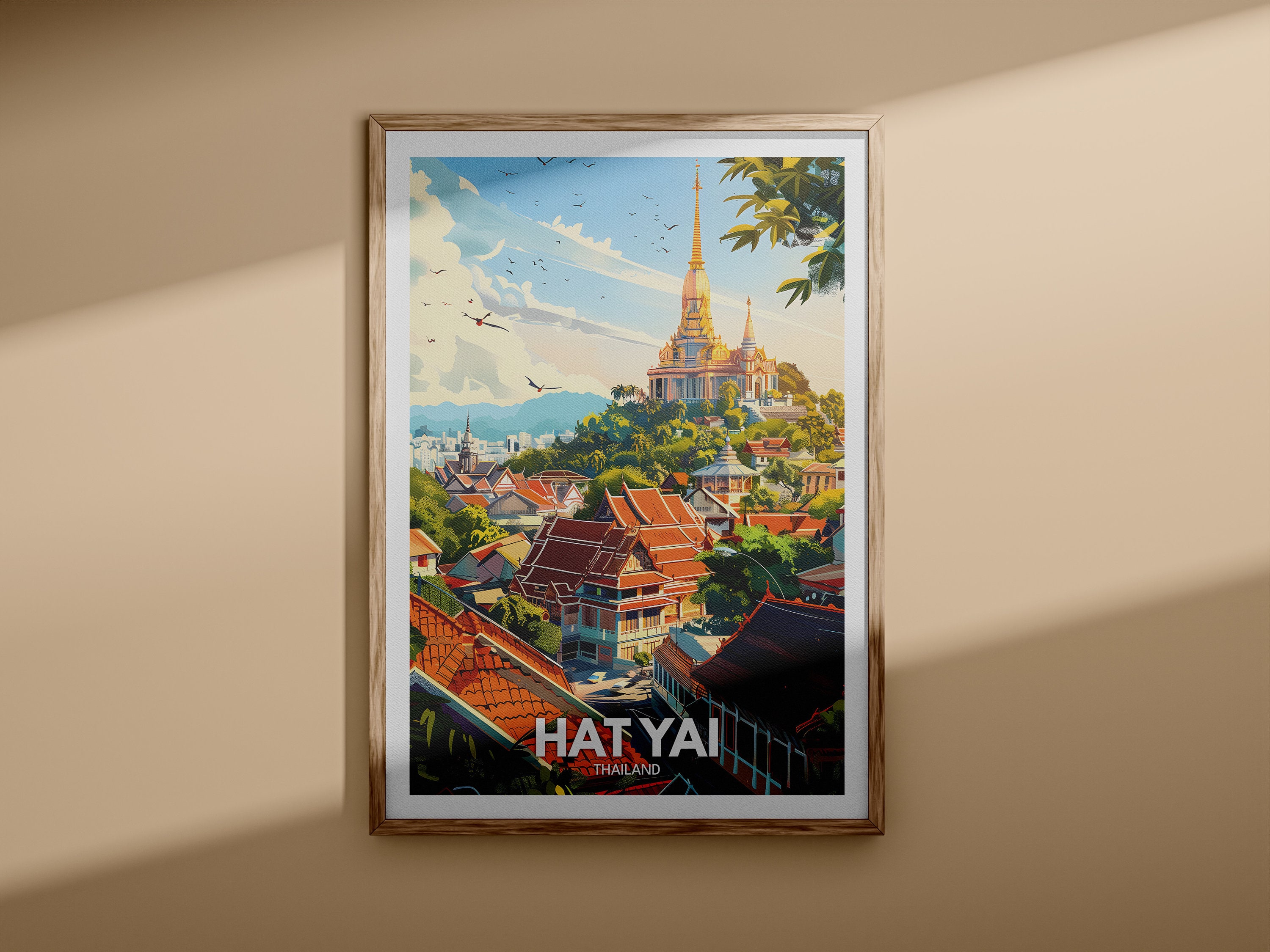 Hat Yai Art Print - Hat Yai Travel Poster / Thailand Wall Print
