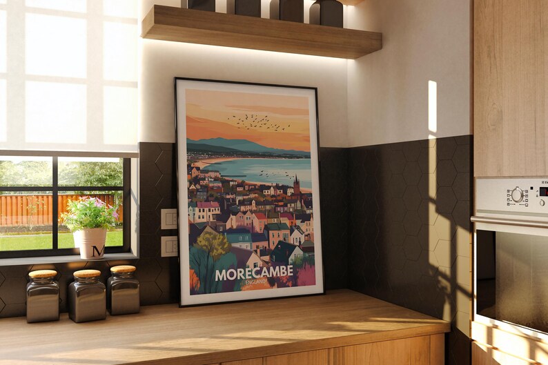 Morecambe Print Morecambe Travel Poster / England Wall Art Print