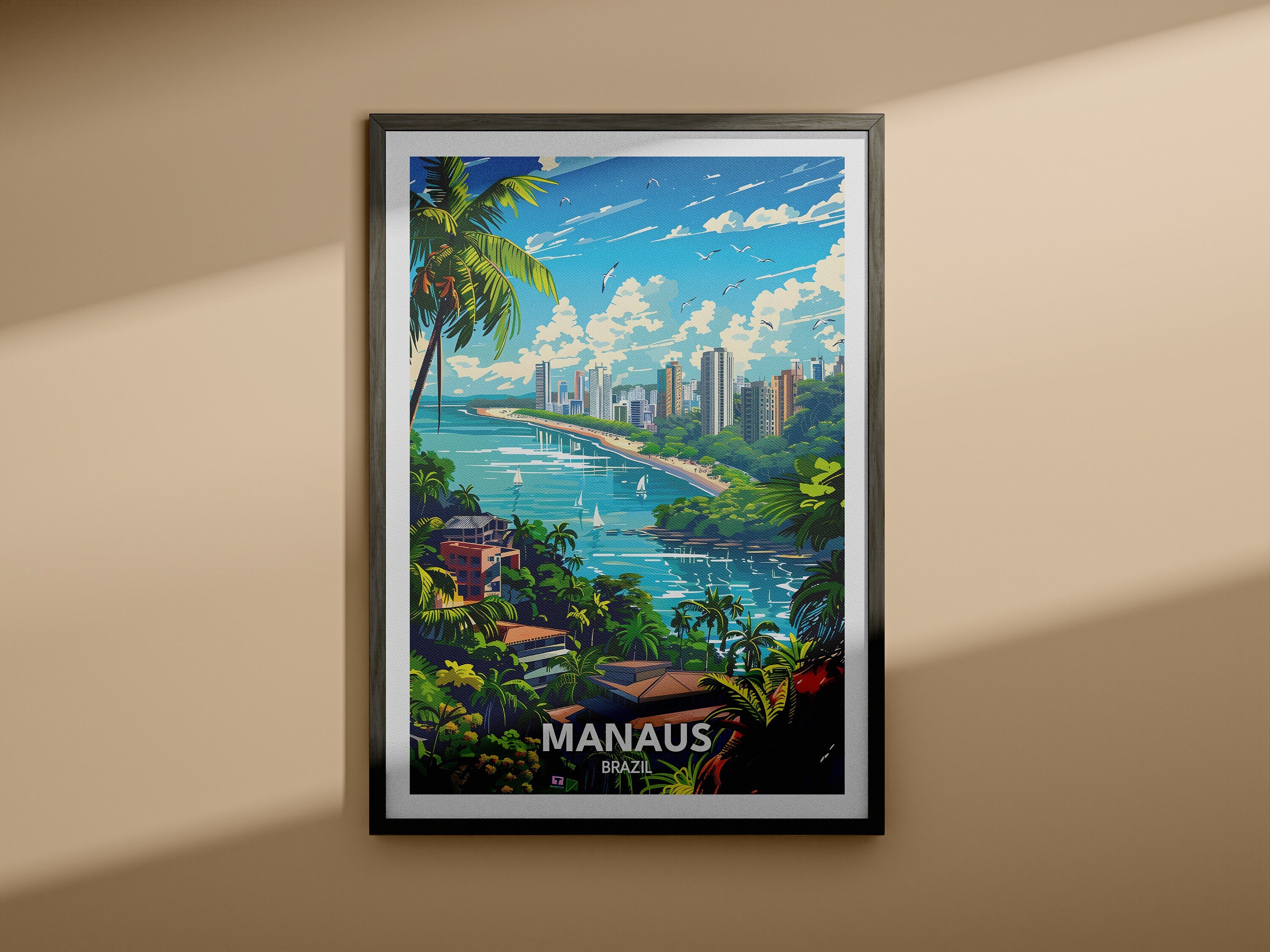 Manaus art print - Manaus travel poster / Brazil wall art print / Brazil home decor / Travel wall art poster / Unique city print