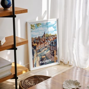 Rushden Print - Rushden Travel Poster / England Wall Art Print ...