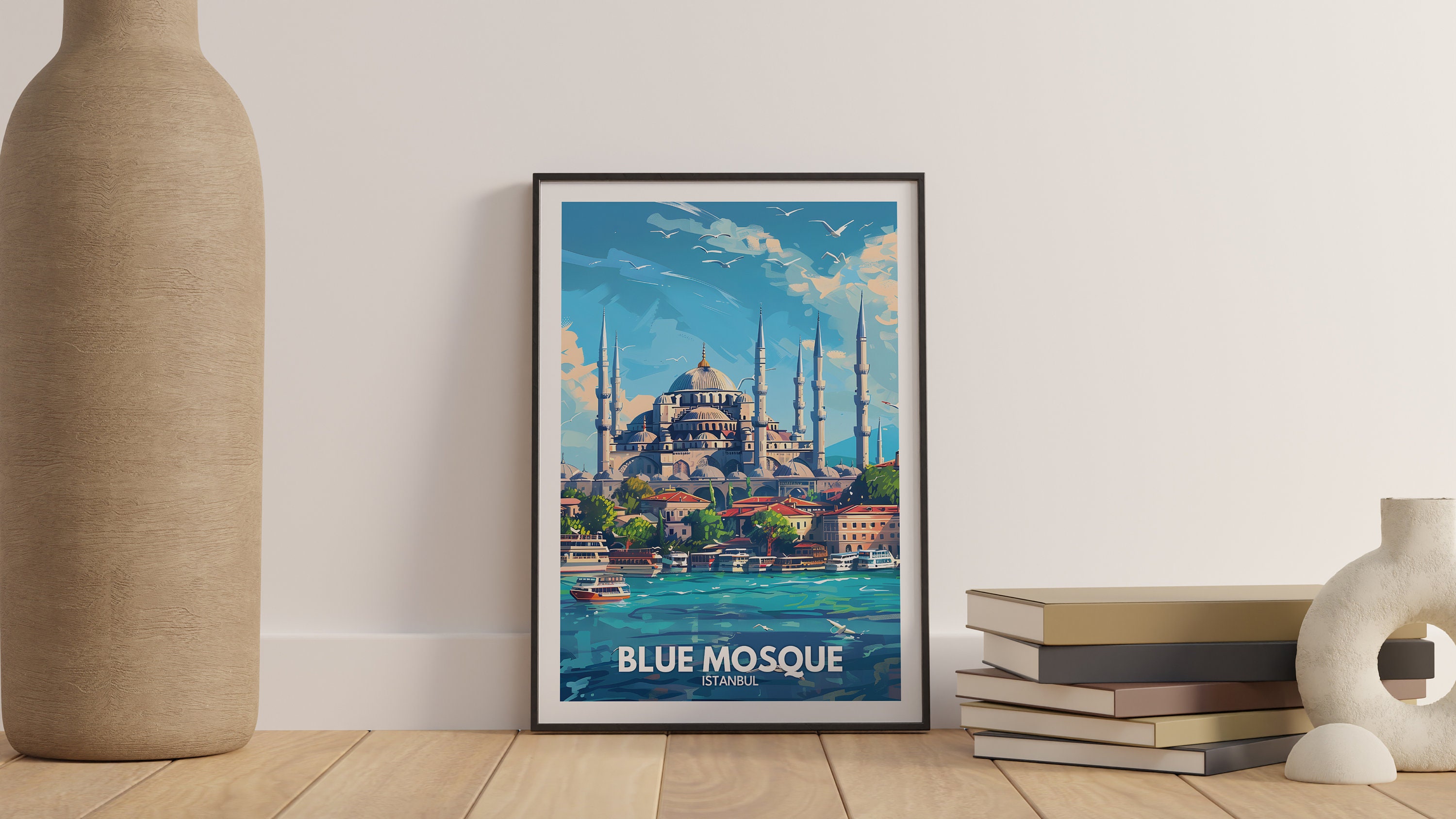 Leinwanddruck Blaue Moschee Istanbul – DIN A4 (21x30 Cm), Ohne Rahmen, Hochwertiger Digitaldruck