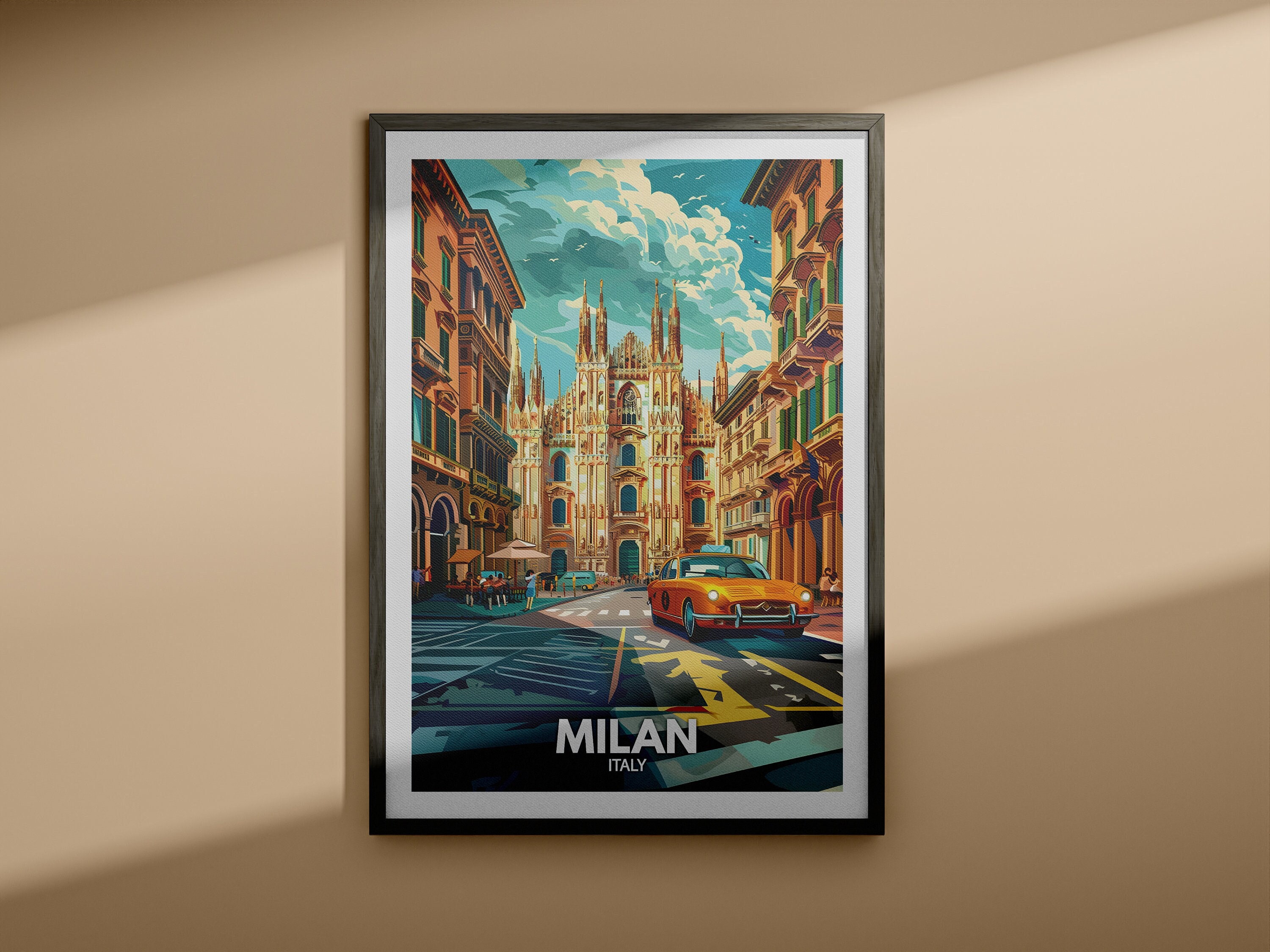Milan art print - Milan travel poster / Italy wall art print / Italy home decor / Travel wall art poster / Unique city print
