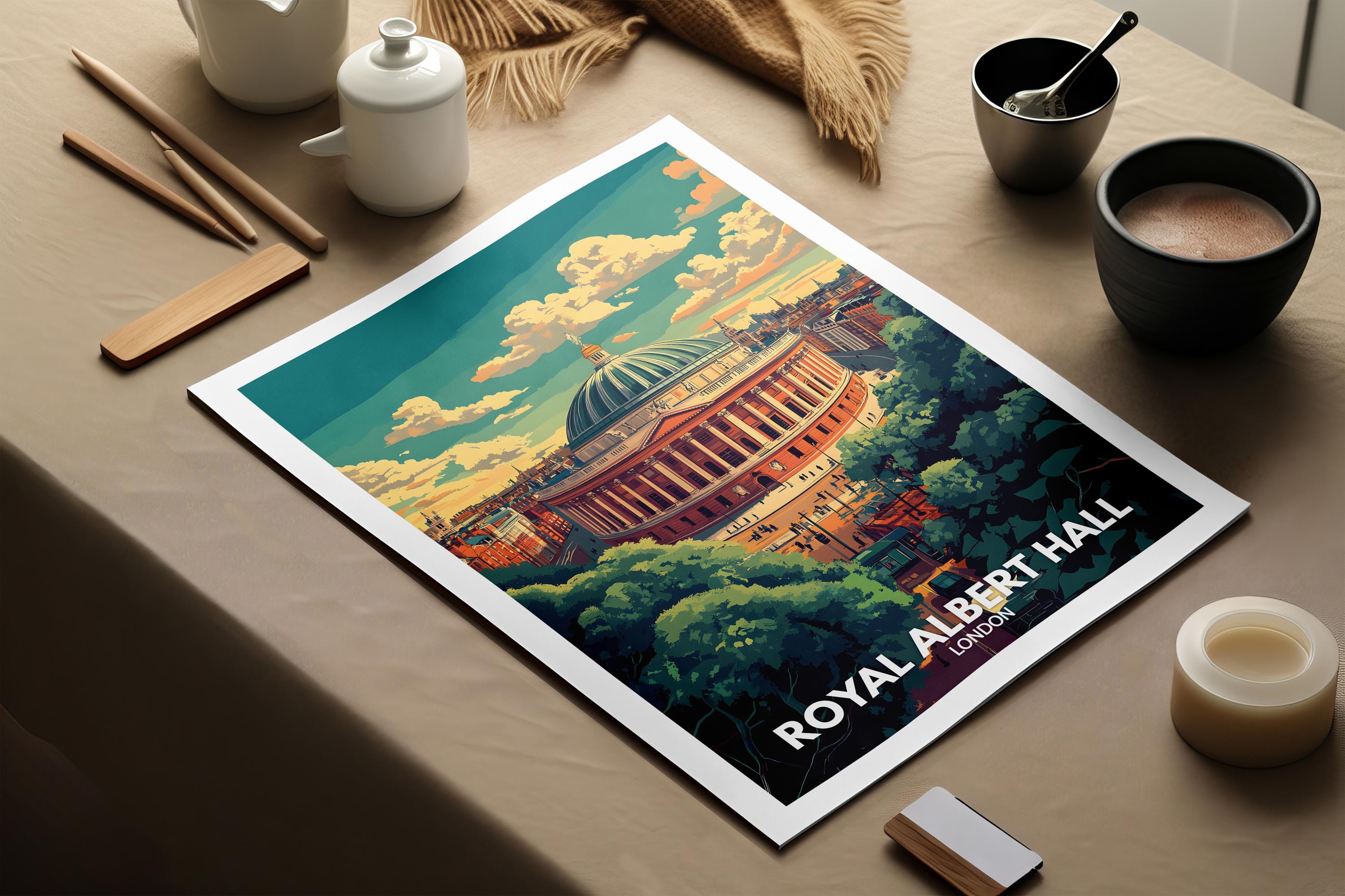 Royal Albert Hall Print - Royal Albert Hall Travel Poster / London Wall ...