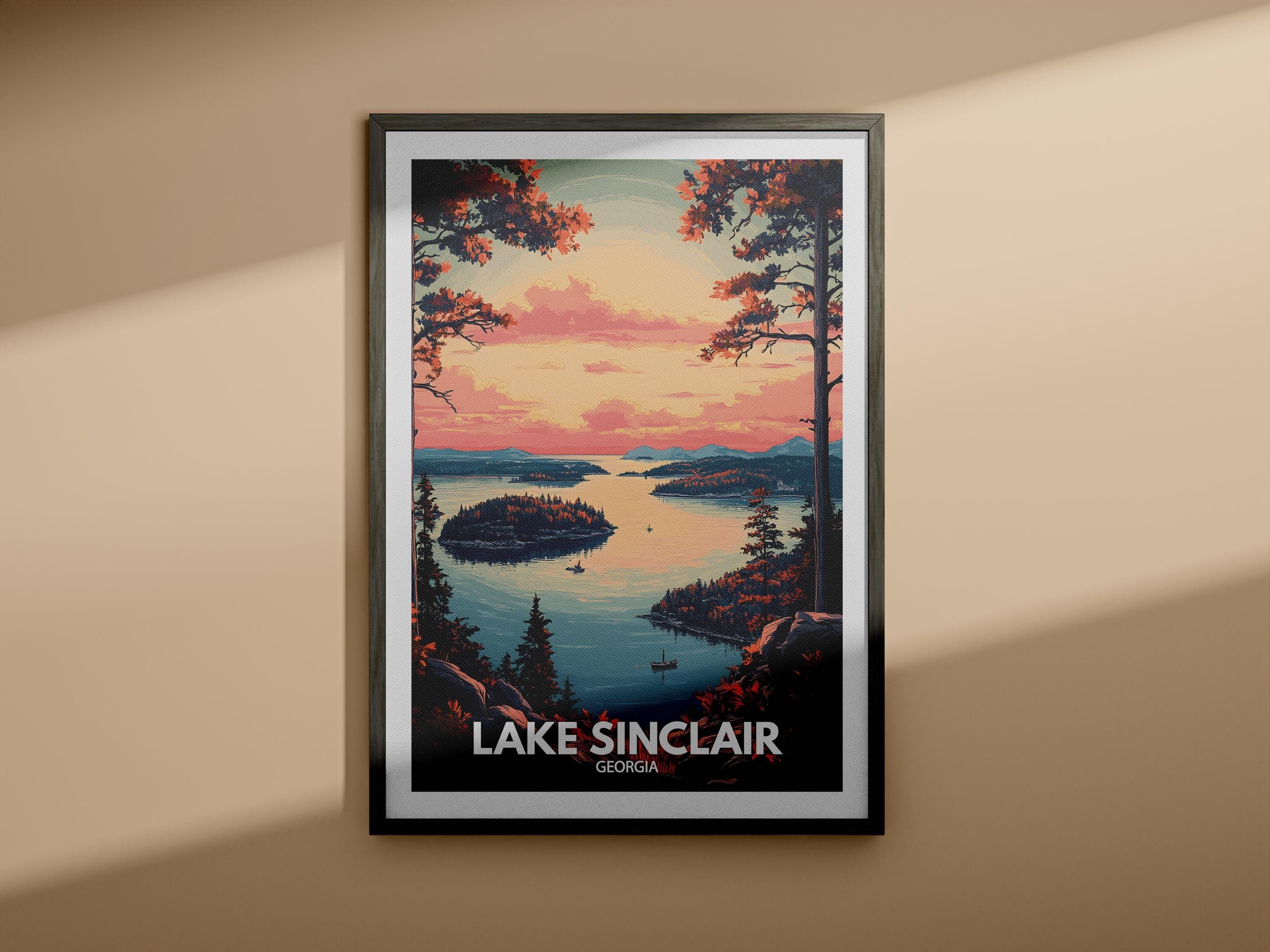 Sinclair Print - Lake Sinclair Poster / Georgia Lake Art / Georgia