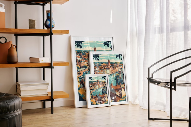 Exeter Print Exeter Travel Poster / England Wall Art Print / England