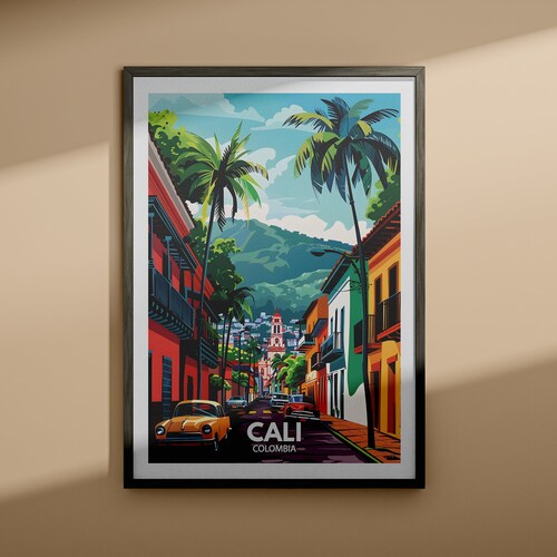 Impression d'art de Cali - Affiche de voyage de Cali / Impression d'art mural Colombie / Décoration d'intérieur Colombie / Déco d'art mural de voyage / Poster unique de la ville