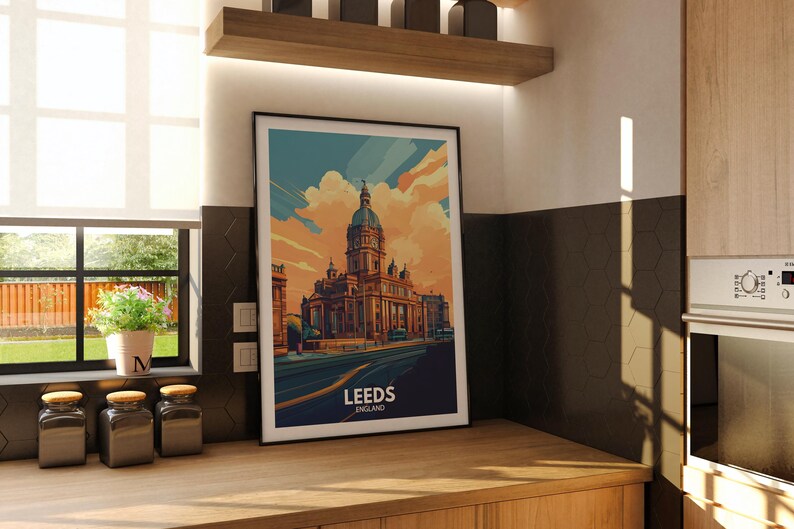 Leeds Print Leeds Travel Poster / England Wall Art Print / England Home
