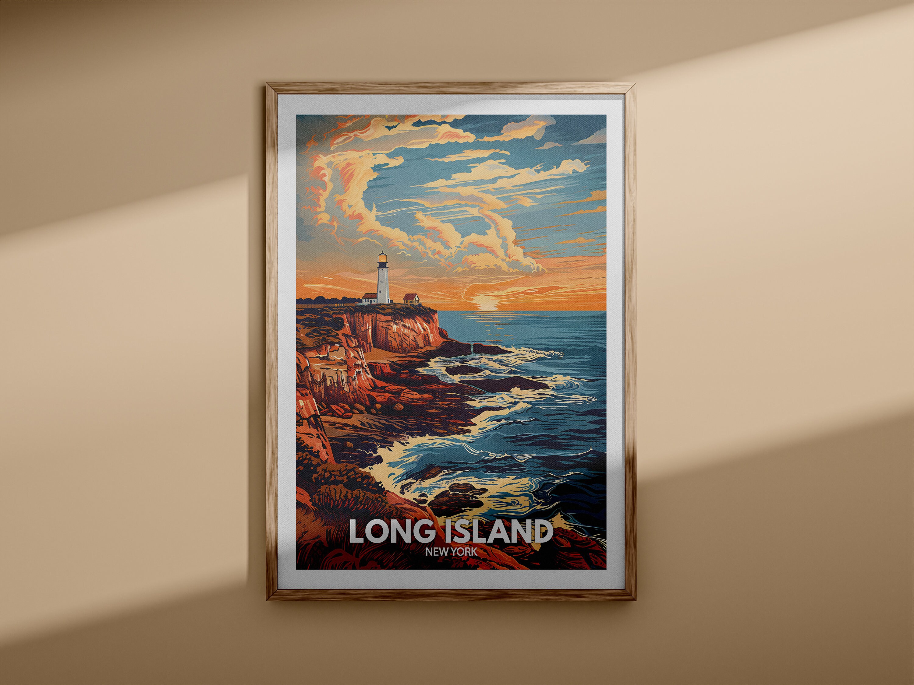 【新品A4】PASTELRIB アートポスター（A4サイズ）read i Long Print - Long Island Poster / New York Island Art / New York