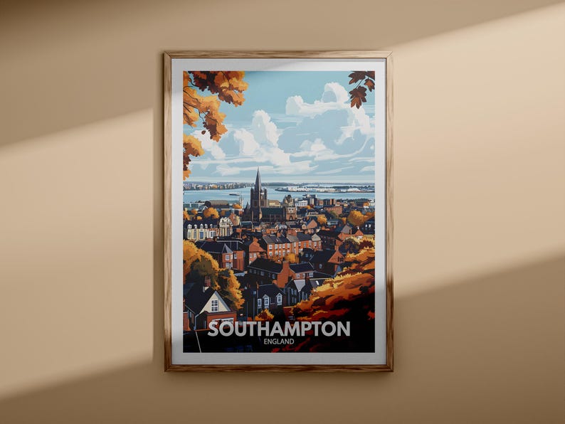Southampton Print Southampton Travel Poster / England Wall Art Print