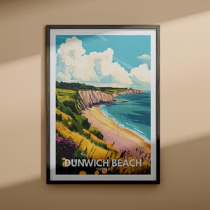 Dunwich Beach print - Dunwich Beach poster / Suffolk beach art / Suffolk travel poster / Nature prints
