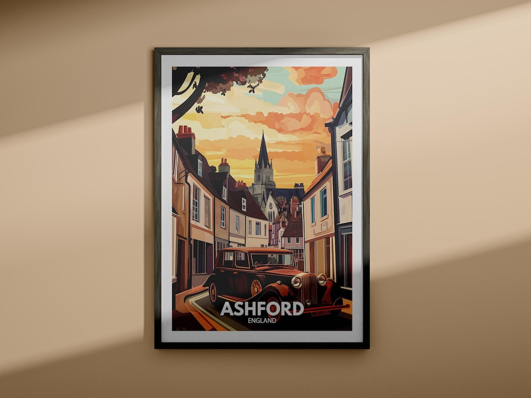 Ashford Print Ashford Travel Poster / England Wall Art Print / England