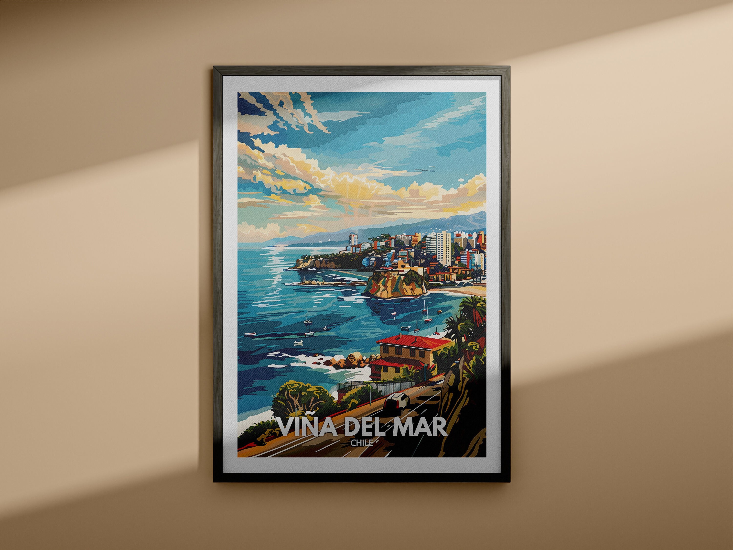 Vina Del Mar Print - Vina Del Mar Travel Poster / Chile Wall Art