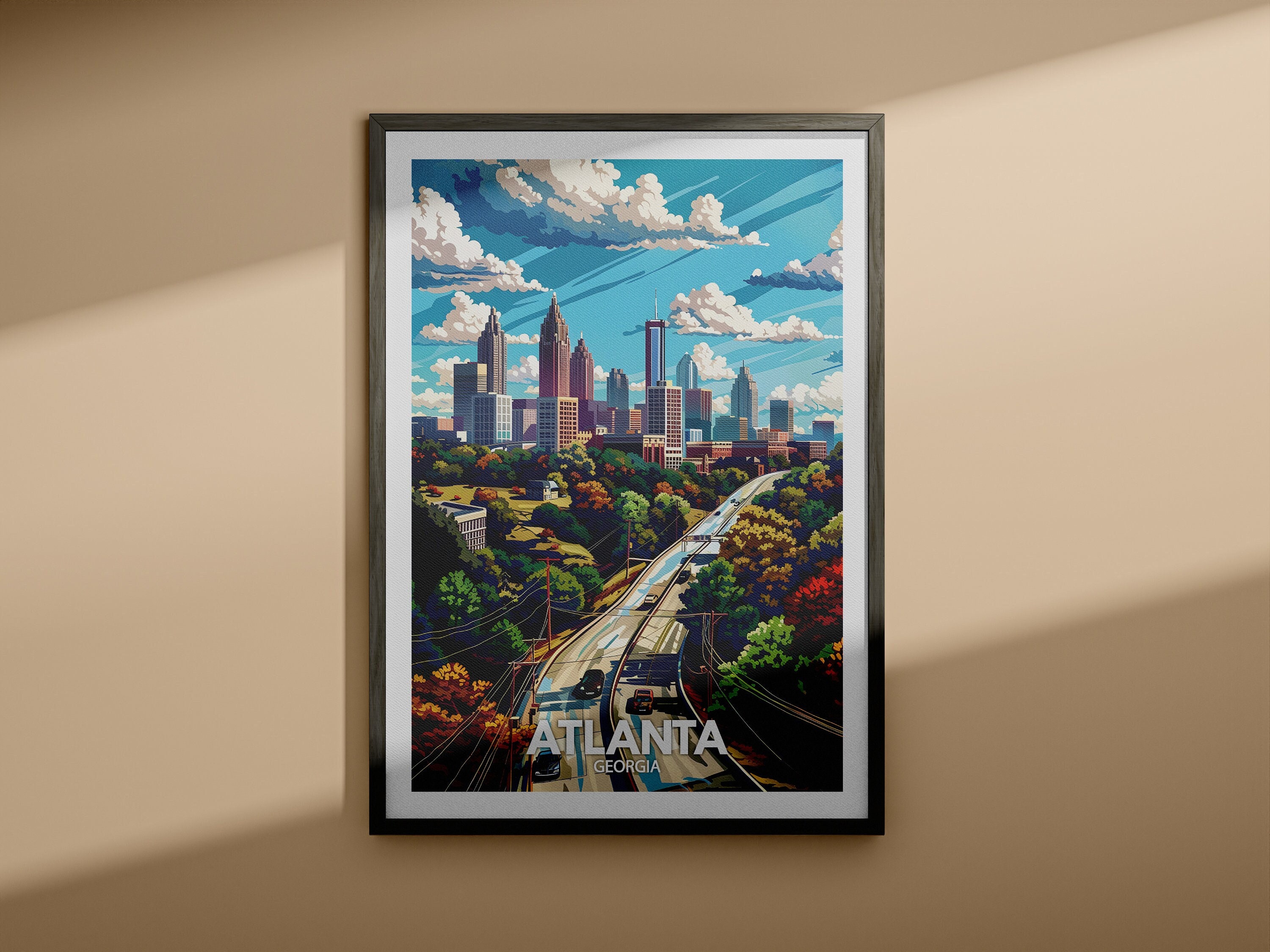 Atlanta print - Atlanta travel poster / Georgia wall art print / United States travel home decor / USA city poster