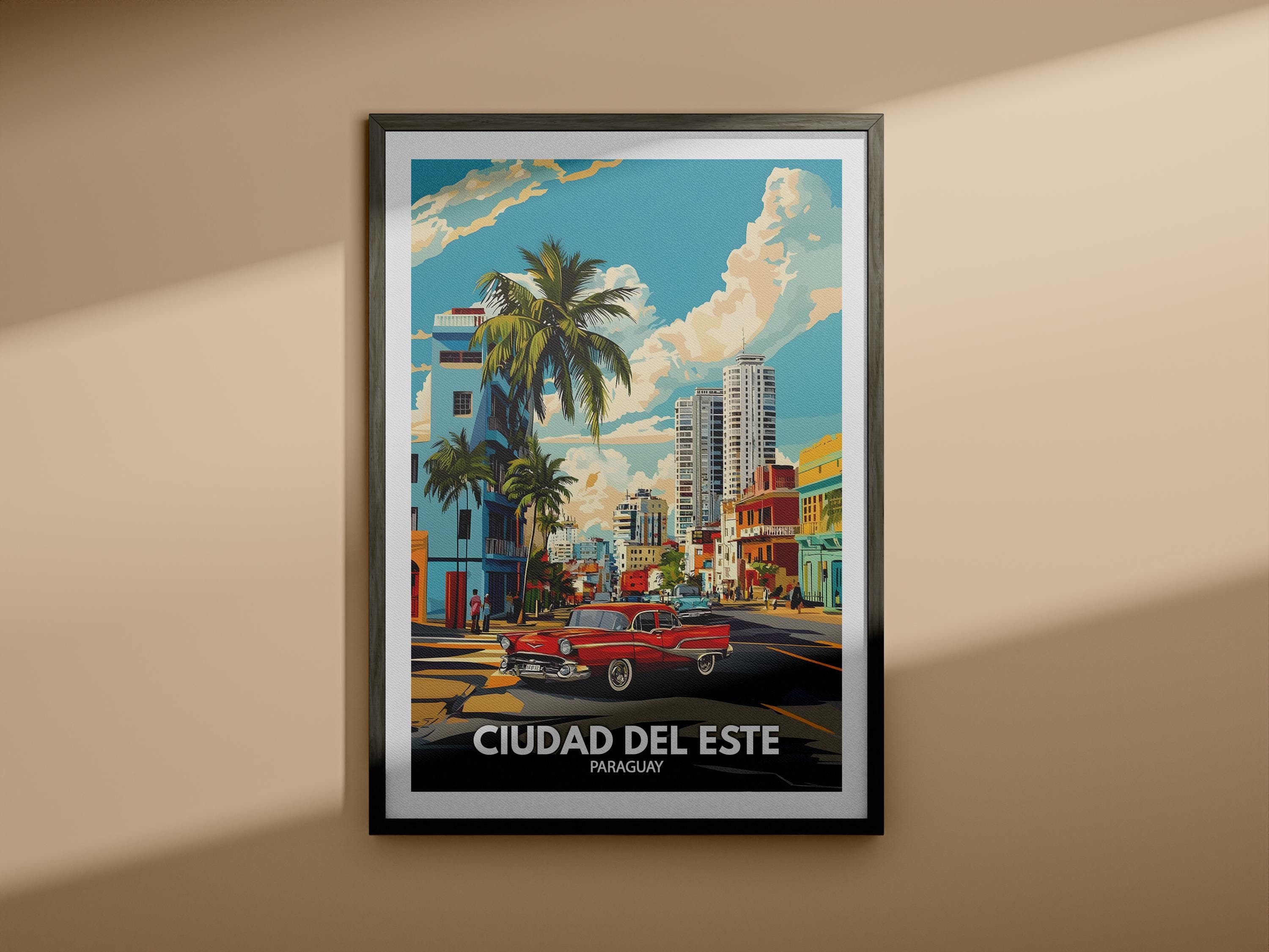 Ciudad Del Este print - Ciudad Del Este travel poster / Paraguay wall art print / Paraguay home decor / Travel art decor /Unique city poster