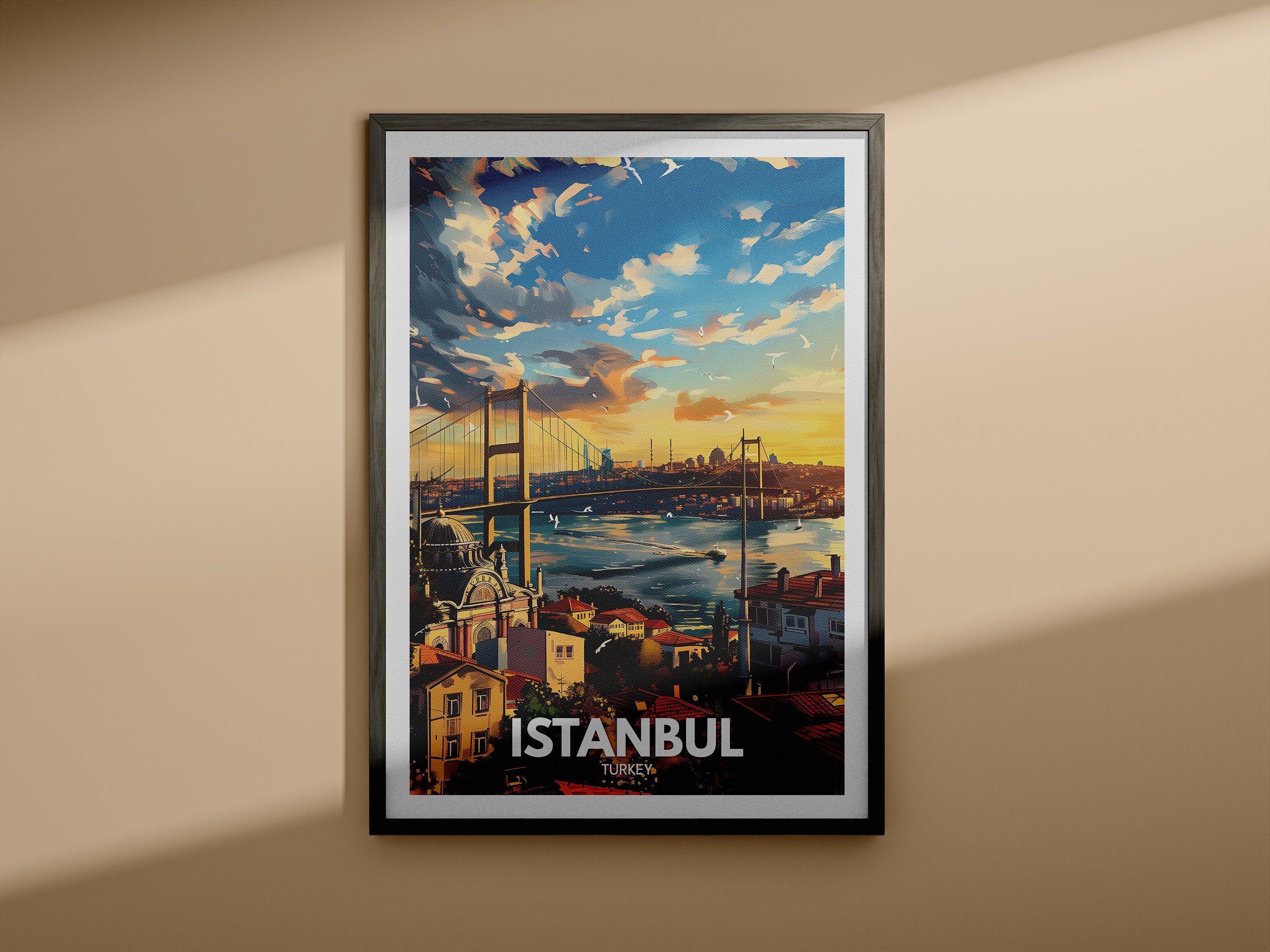 Impression d'Istanbul - Affiche de voyage d'Istanbul / Impression murale de Turquie / Décoration intérieure de Turquie / Affiche d'art mural de voyage / Impression de ville unique