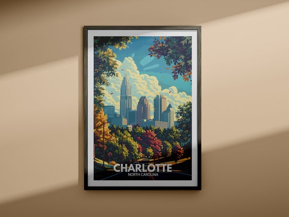Charlotte Print - Charlotte Travel Poster / North Carolina Wall
