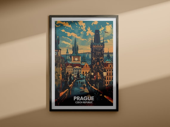 Prague art print - Prague travel poster / Czech Republic wall art print / Czech Republic home decor / Travel art poster / Unique city print