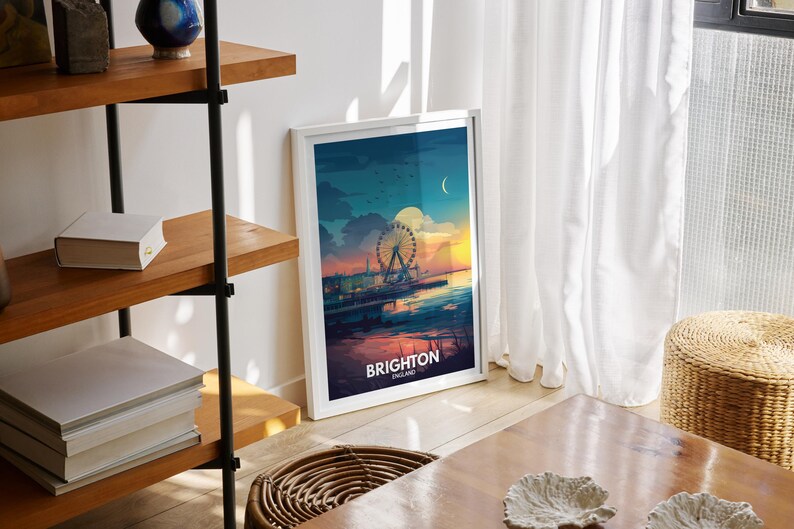 Brighton Print Brighton Travel Poster / England Wall Art Print