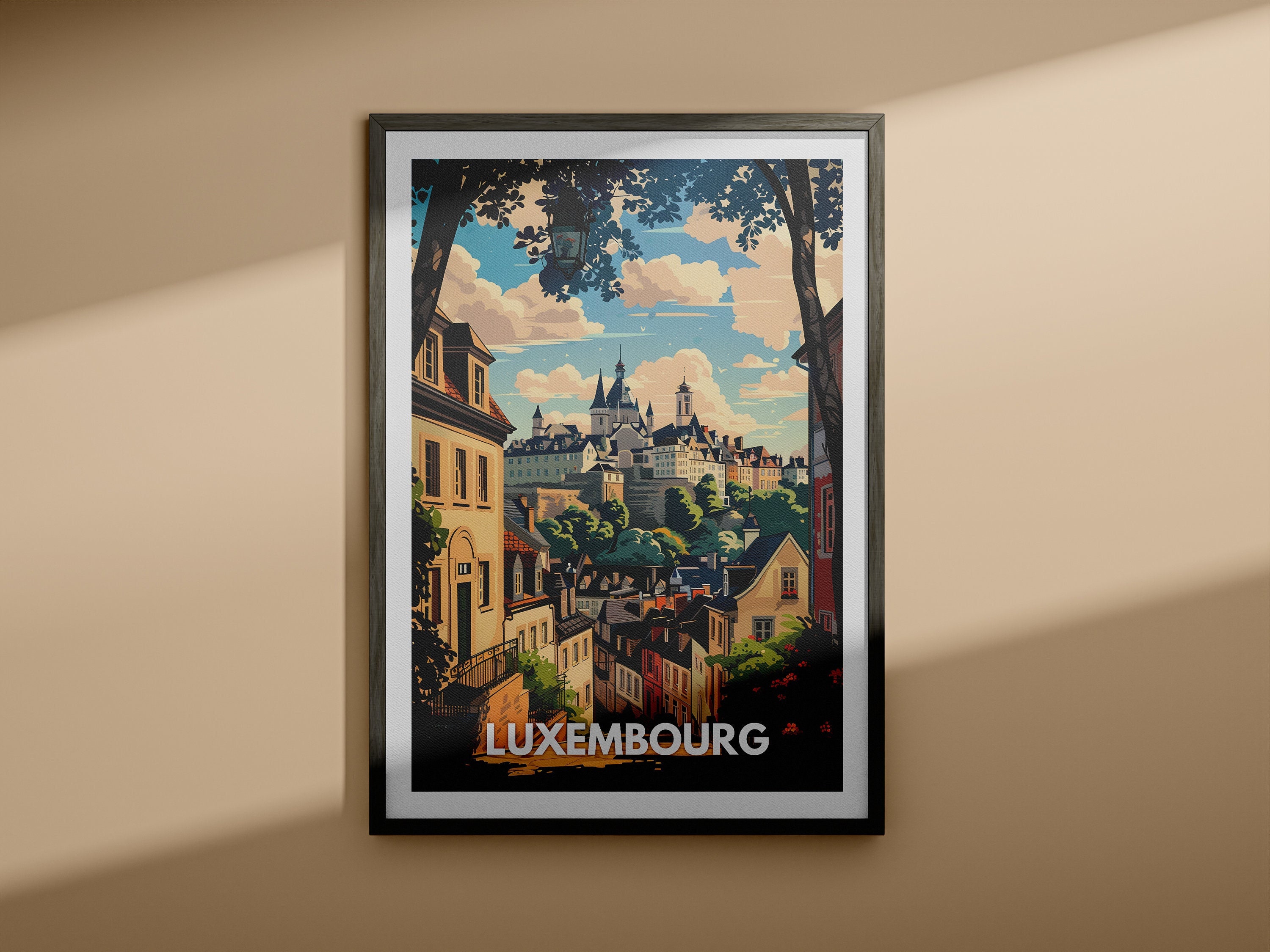Luxembourg print - Luxembourg travel poster / Luxembourg wall art print / Luxembourg home decor / Travel wall art decor / Unique city poster