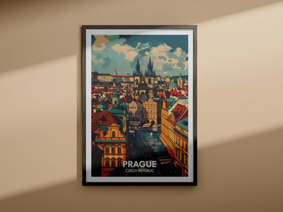 Prague city print - Prague travel poster / Czech Republic wall art print / Czech Republic home decor / Travel art poster / Unique city print