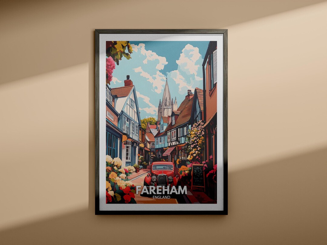 Fareham Print Fareham Travel Poster / England Wall Art Print / England