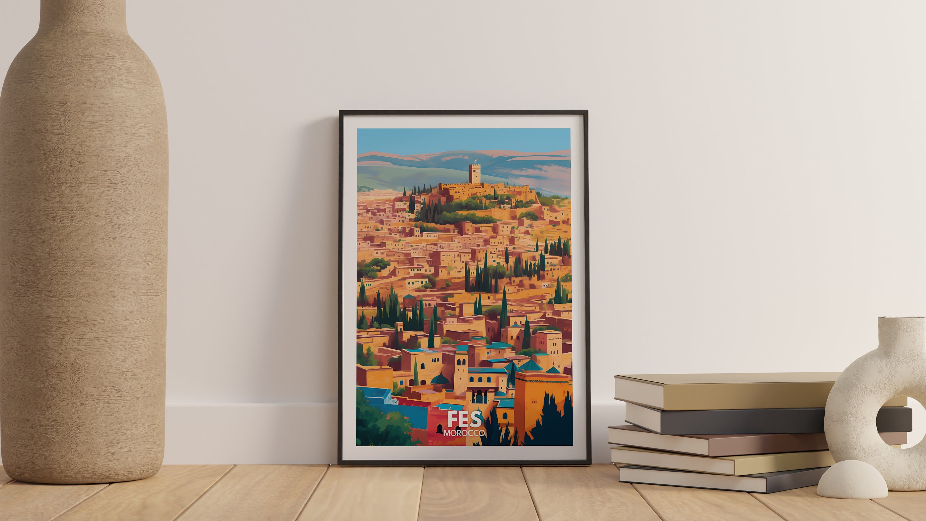 フェズのプリント - フェズの旅行ポスター / モロッコの壁アート 
