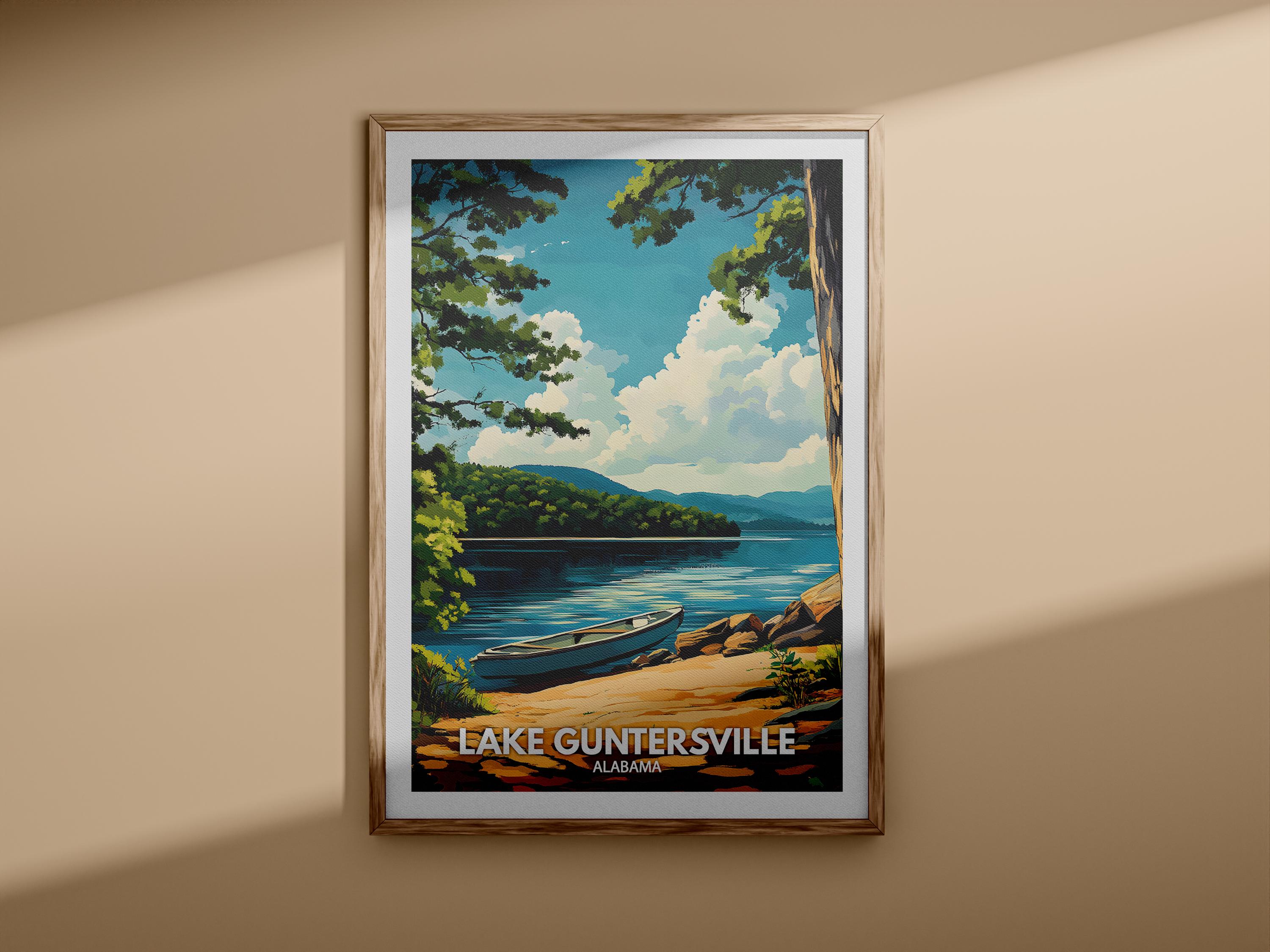 Guntersville Print - Lake Guntersville Poster / Alabama Lake Art