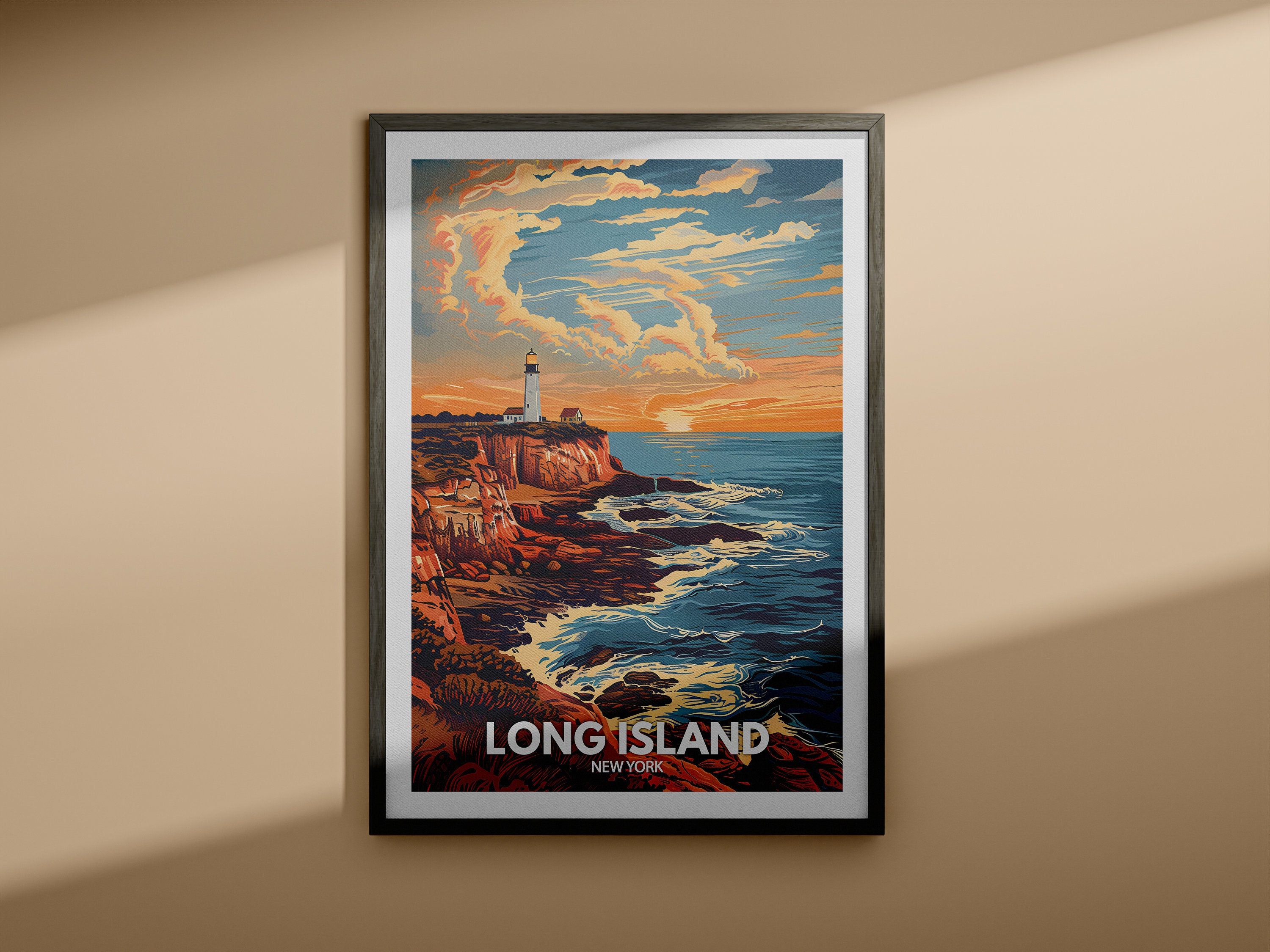 Long Print - Long Island Poster / New York Island Art / New York