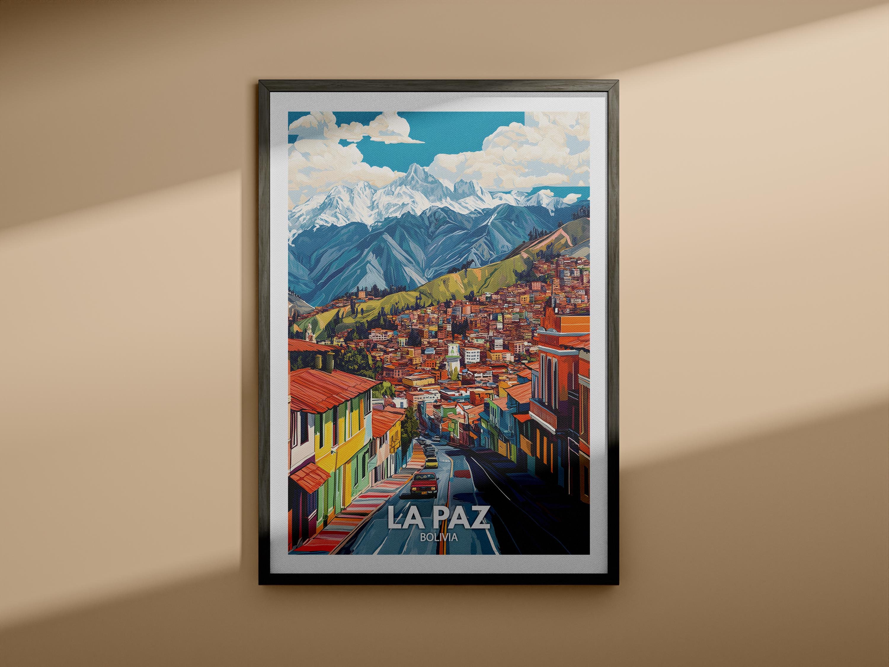 La Paz print - La Paz travel poster / Bolivia wall art print / Bolivia home decor / Travel wall art decor / Unique city poster