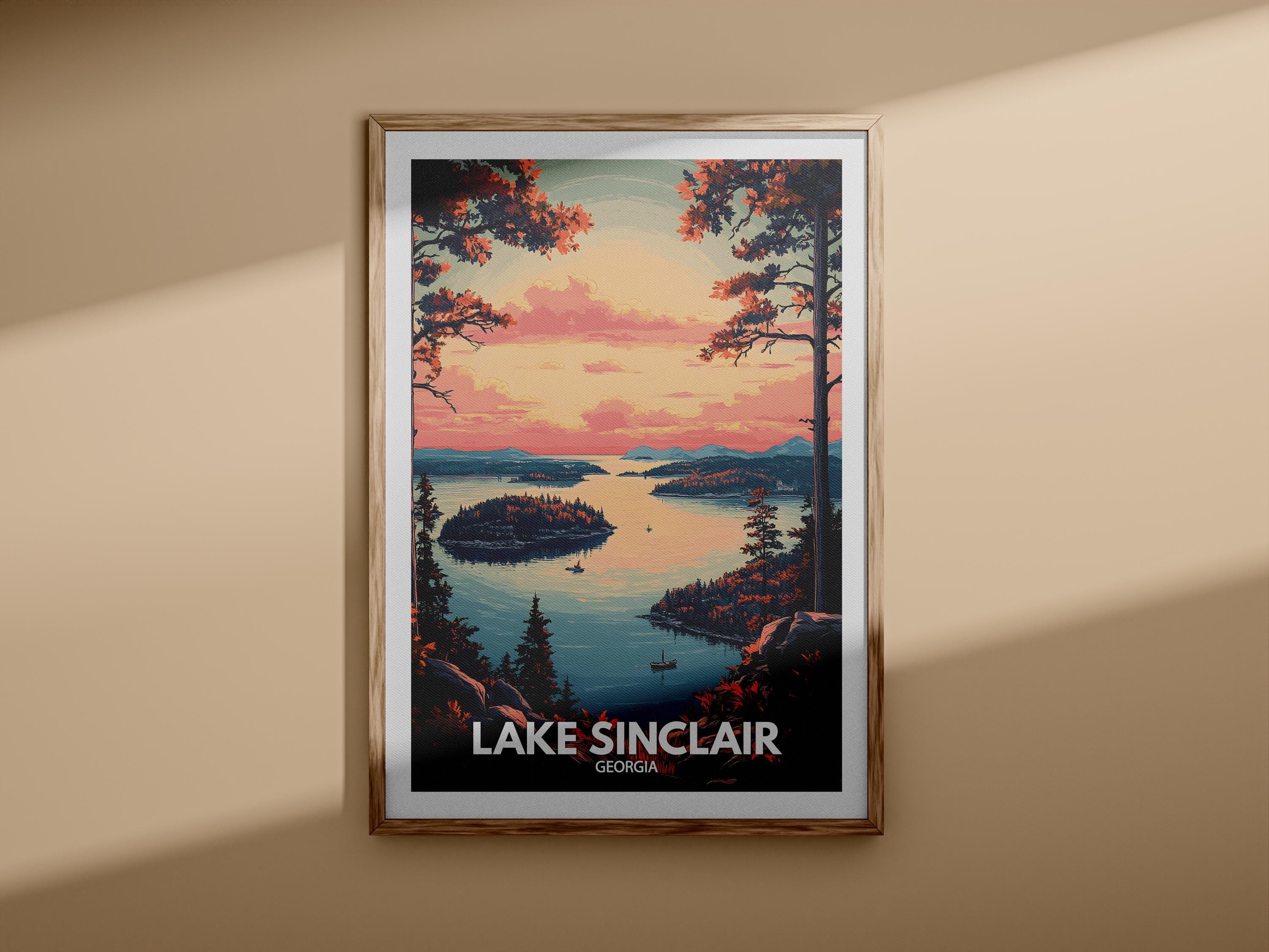 Sinclair Print - Lake Sinclair Poster / Georgia Lake Art / Georgia
